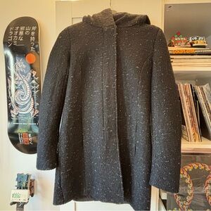 Only Women's Charcoal Hooded Pea Coat